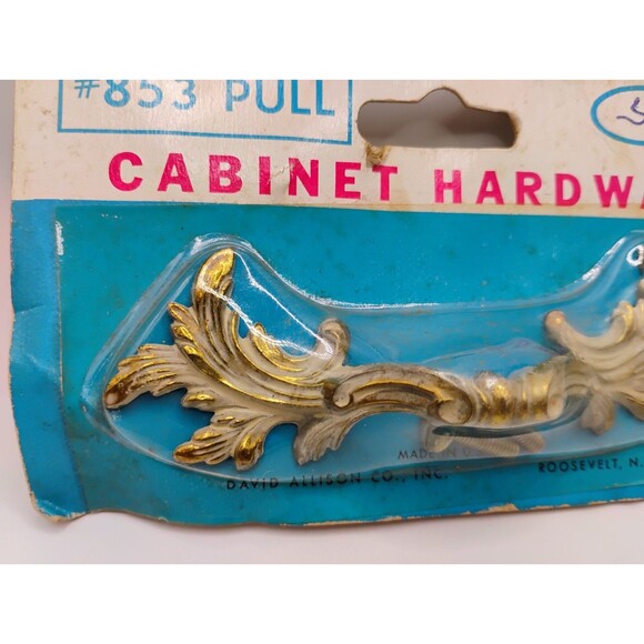 Vintage French Provincial Brass Drawer Pulls #853 #52 White Finish David Allison - Picture 4 of 6